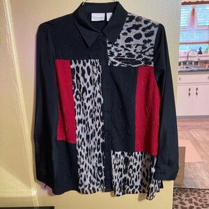 Chico's Elegant Black Blouse Size 1